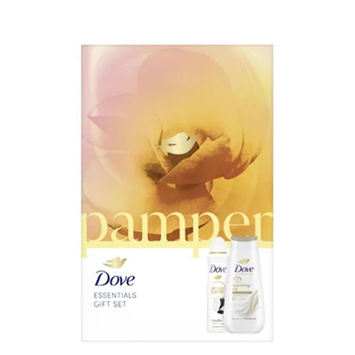 DOVE darčeková kazeta Nourish (Dove sprchový gél Advanced Care Nourishing silk 250ml + Dove deodorant v spreji Invisible dry 150ml)