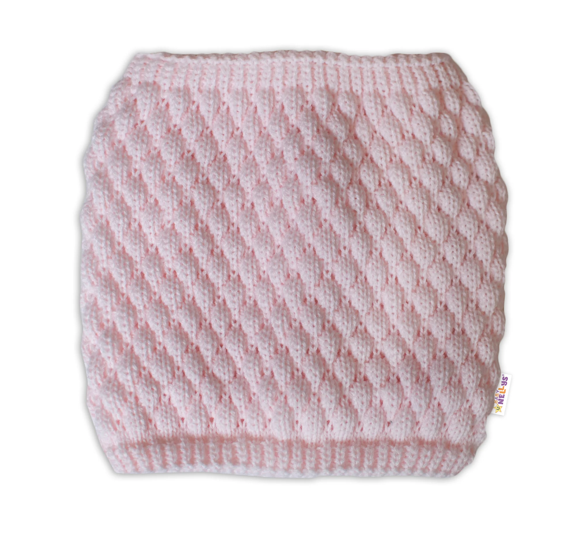 BABY NELLYS Pletený nákrčník / komínok - ružový