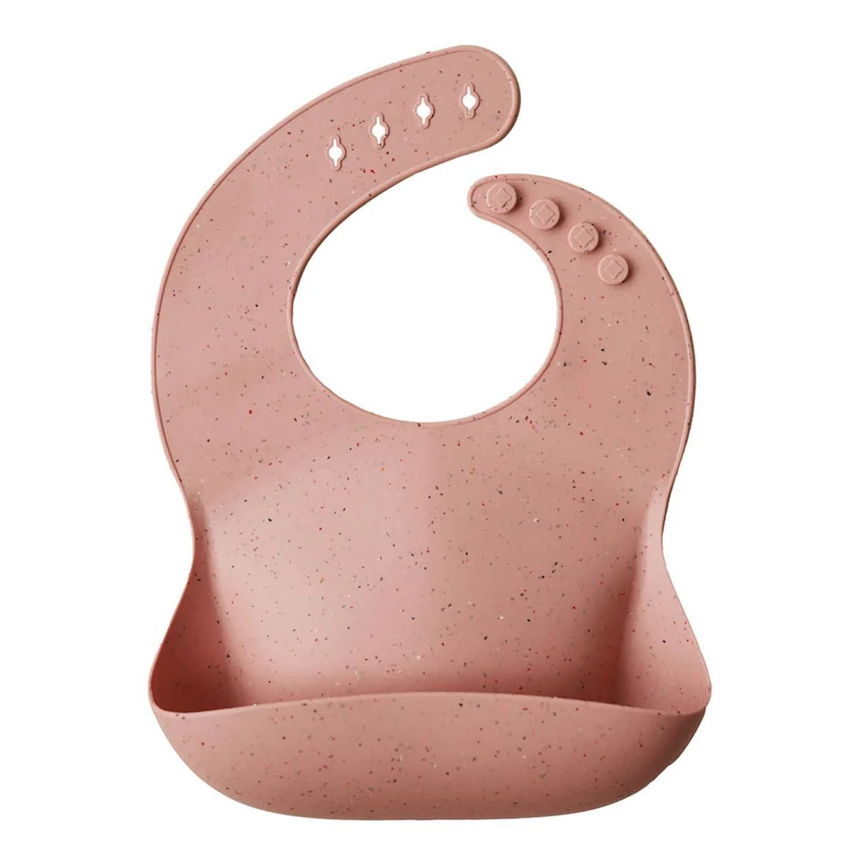 Mushie silikónový podbradník, Peach Terrazzo 1×1 ks, podbradník