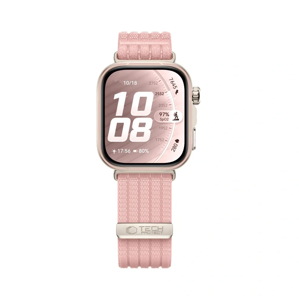 Tech-Protect Nylon remienok na Huawei Watch Fit 3 / 4 / 4 Pro / 5 / 5 Pro, light pink
