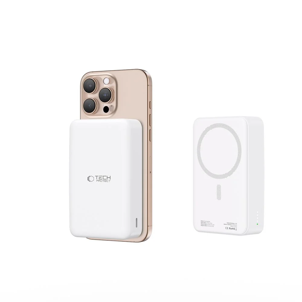 Tech-Protect PB12 LifeMag MagSafe Power Bank 20000mAh, biely