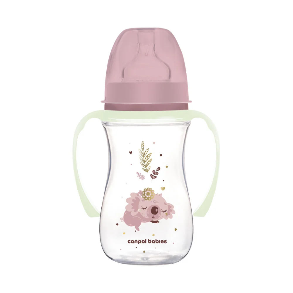 Canpol babies Antikoliková fľaša EasyStart SLEEPY KOALA 240ml ružová 1×1 ks, fľaša