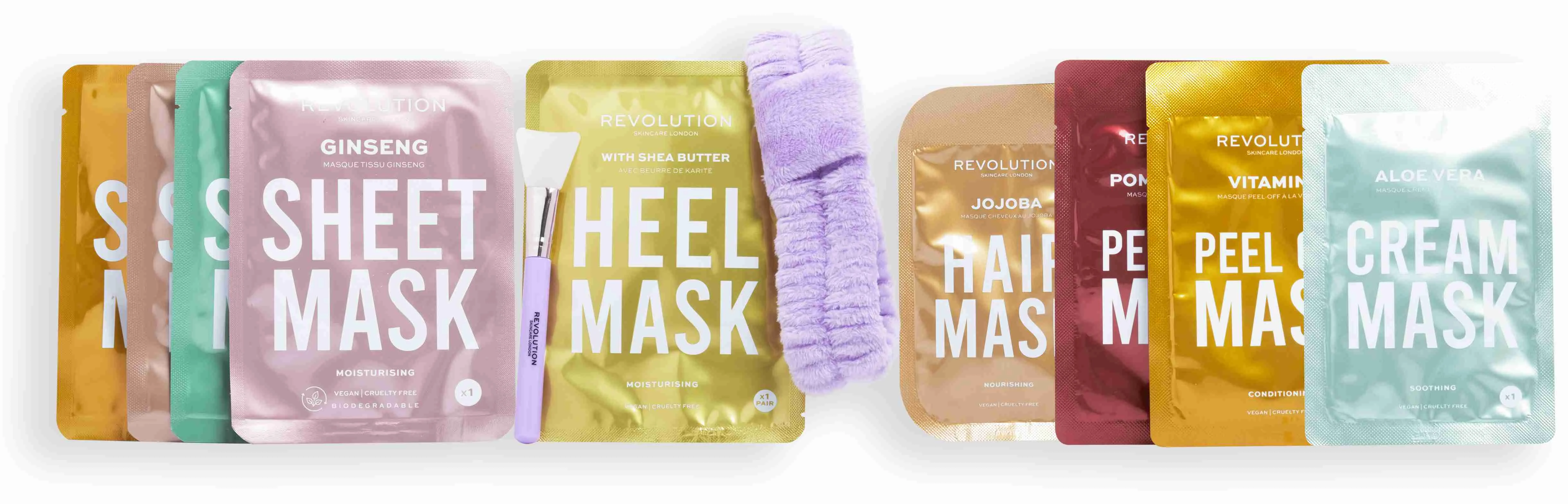 Revolution Skincare 12 Days of Face, Body & Hair Mask adventný kalendár 1×1 set, darčeková sada