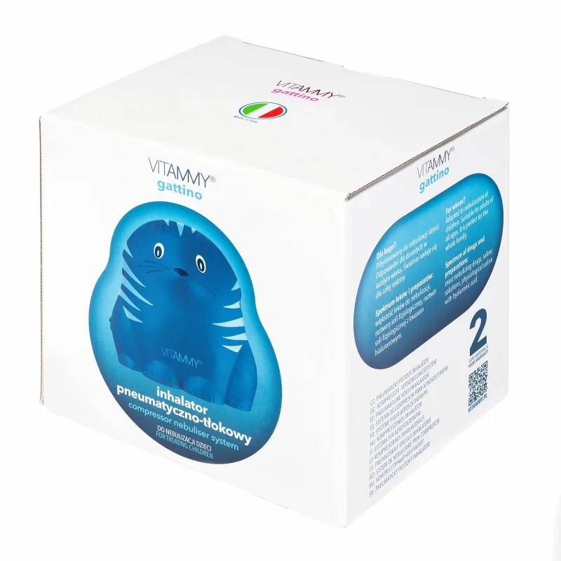 VITAMMY Gattino A1503 detský inhalátor v tvare mačiatka, modrý