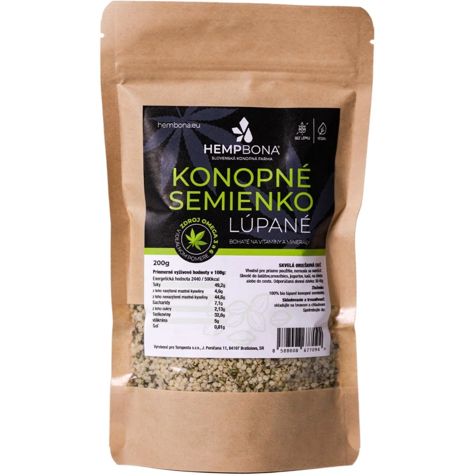 Konopné semienko, lúpané