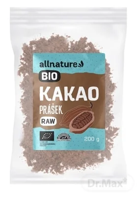 Allnature Kakaový Prášok Bio Raw 200g 1×200 g, raw kakaový prášok
