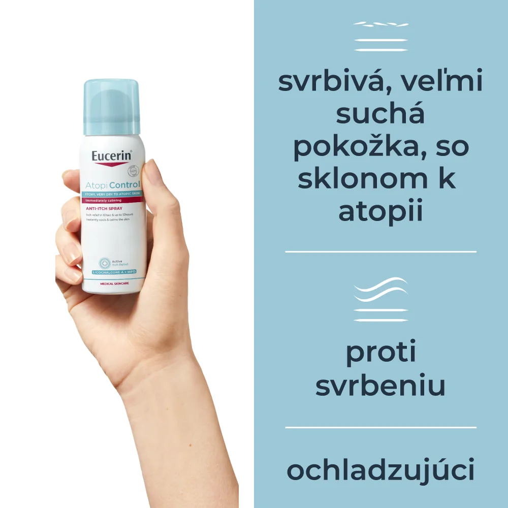 Eucerin AtopiControl Sprej proti svrbeniu 1×50 ml, suchá a atopická pokožka
