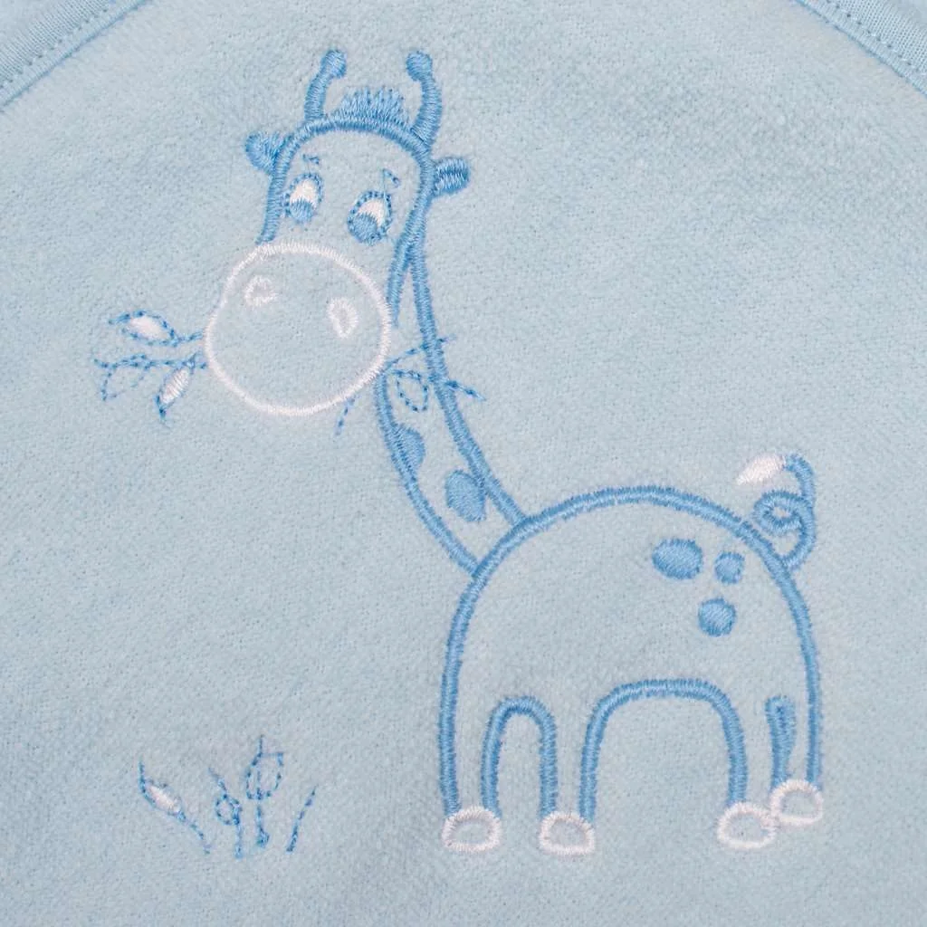 Detská froté osuška s výšivkou a kapuckou New Baby 80x80 modrá