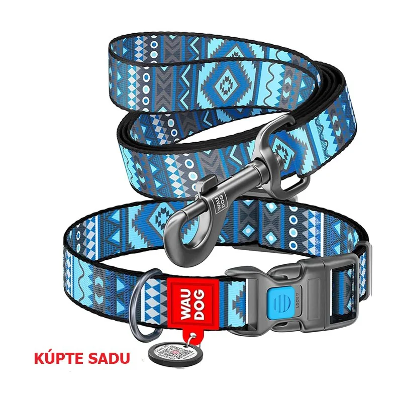 Nylonové vodítko ETHNO BLUE 122cm, Veľkosť: XS
