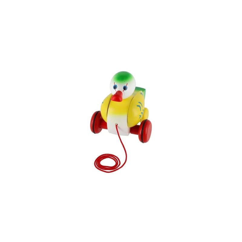 Teddies Káčer ťahací farebný drevený 17cm v krabici 20x21x12cm