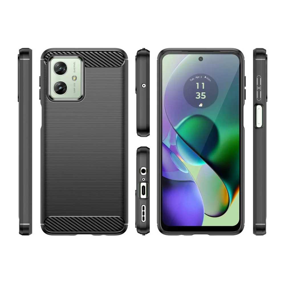 Tech-Protect Carbon kryt na Motorola Moto G54 5G čierny