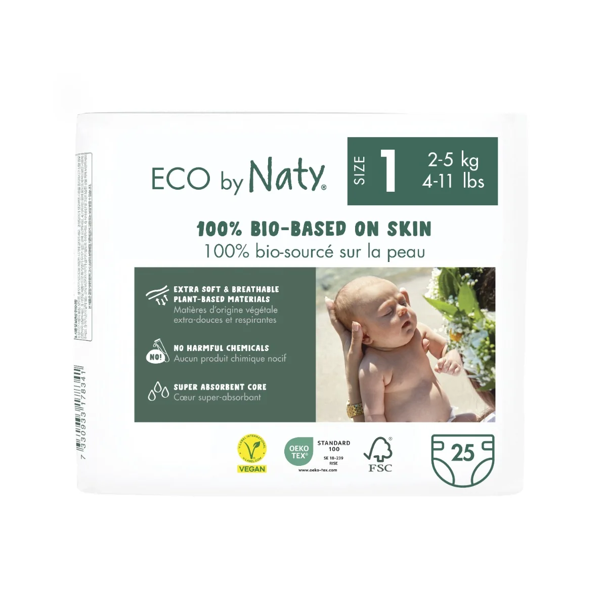 Eco by Naty Plienky Newborn 2-4 kg 1×25 ks, plienky