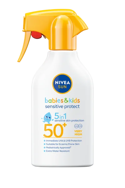 Nivea Detský opaľovací krém v spreji Sensitive SPF 50+ 270 ml