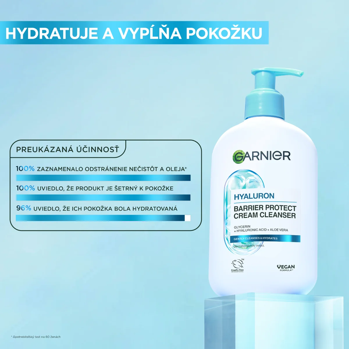 Garnier Skin Naturals upokojujúci čistiaci krém s kyselinou hyalurónovou a aloe vera 1×250 ml, čistiaci krém