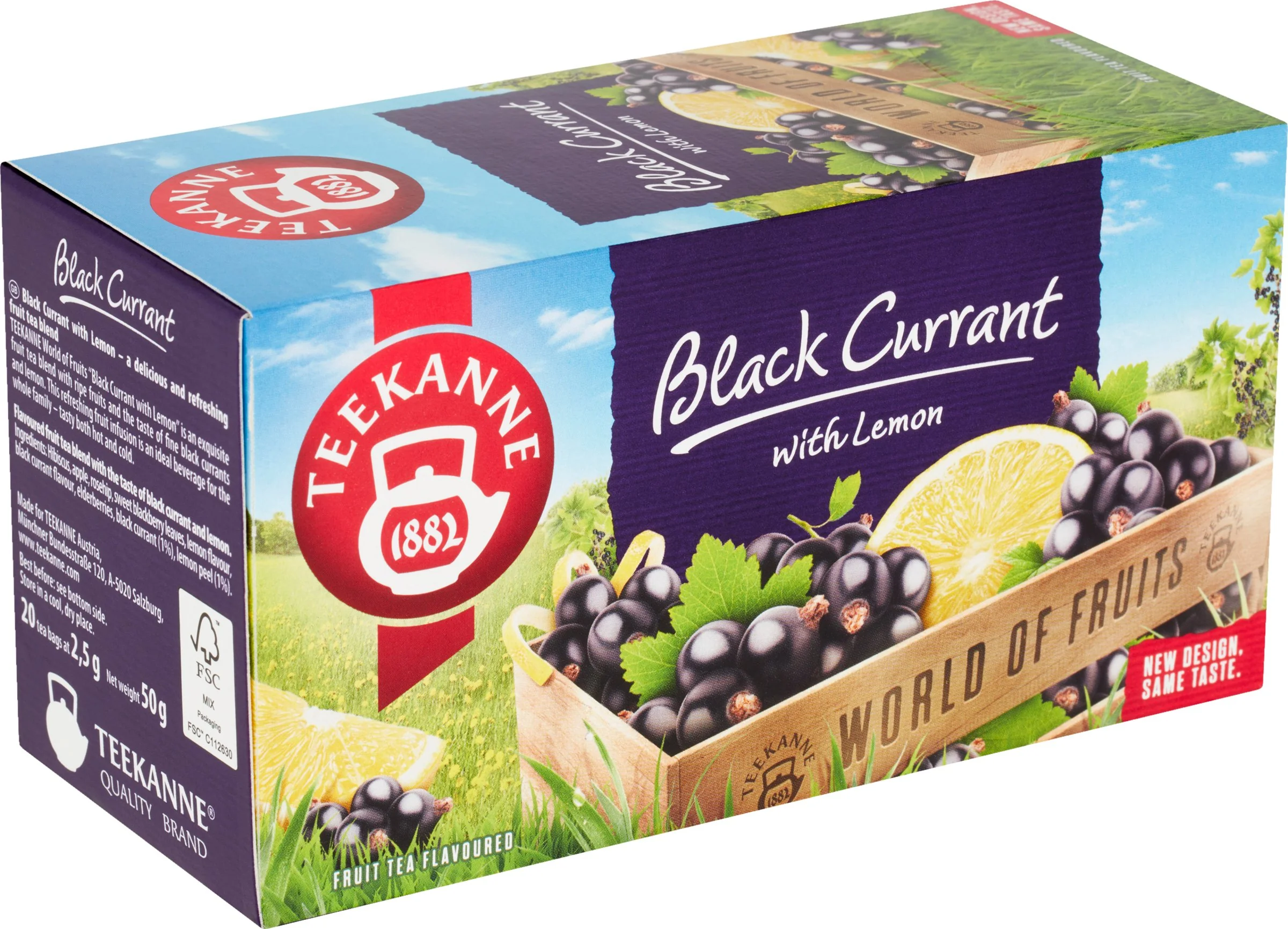 TEEKANNE World of Fruits "Black Currant with lemon" 20×2,5 g, ovocný čaj