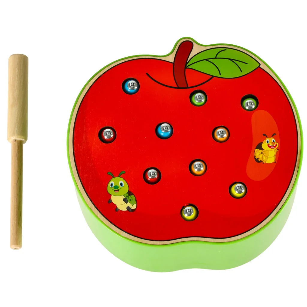 MG Wooden Apple magnetická hra, červená