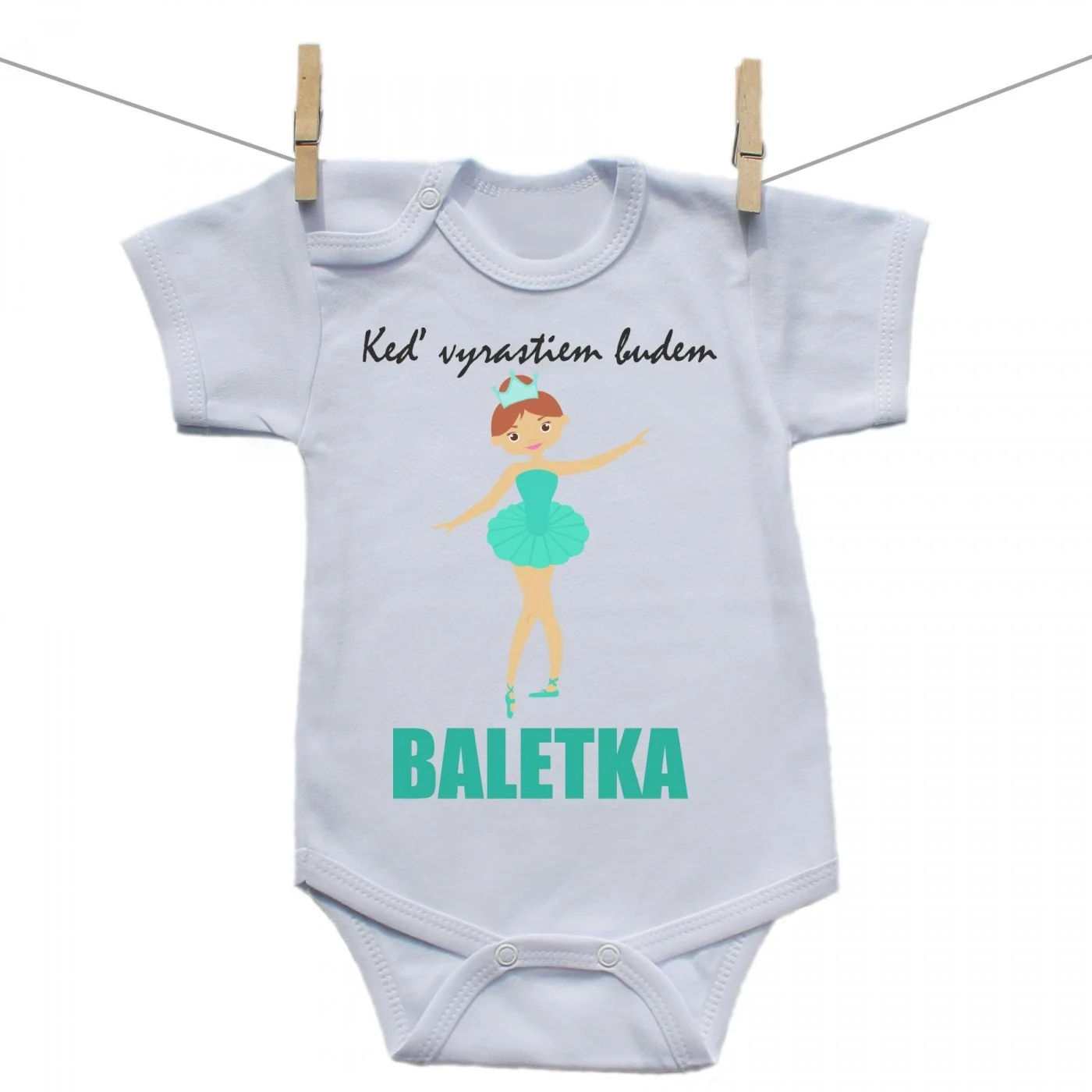 Boodyy Body s krátkym rukávom Keď vyrastiem budem baletka Veľkosť: 68