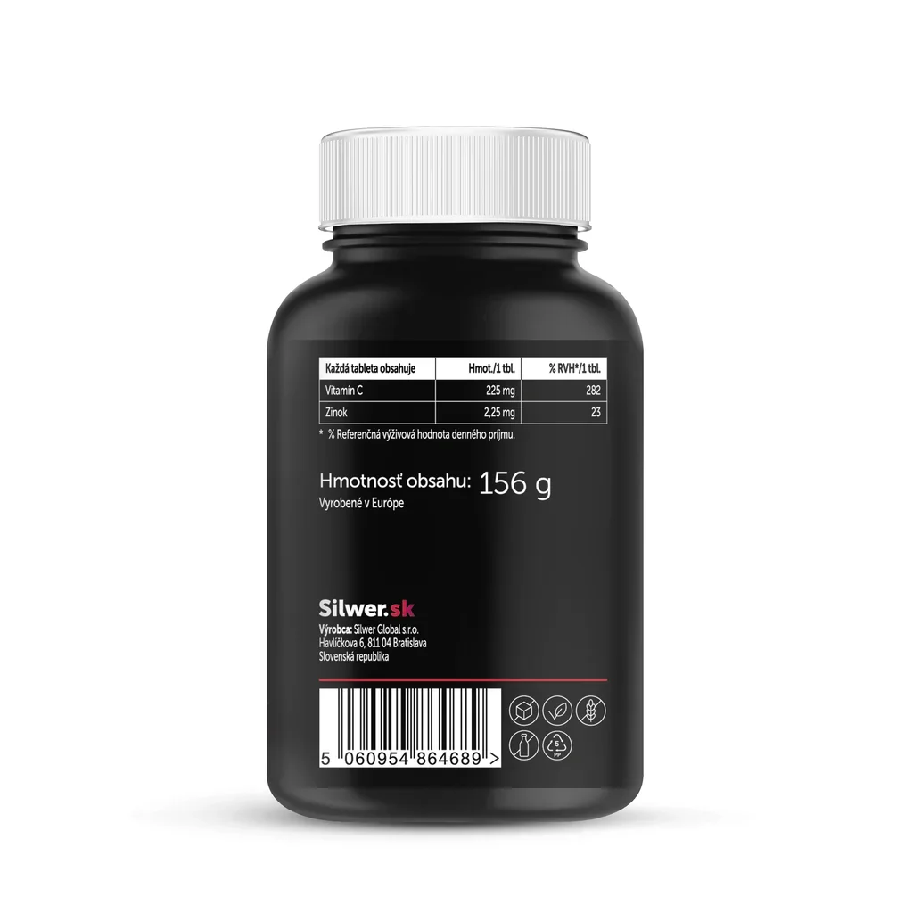 Silwer JOJ play Vitamín C + Zinok 120 tabliet. Imunita, pokožka, vlasy, nechty.