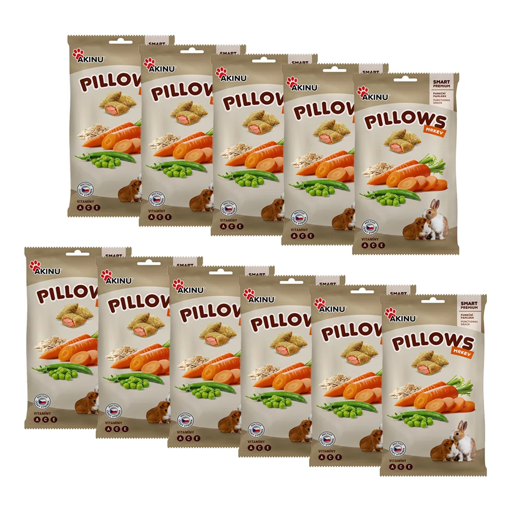 Akinu PILLOWS Vankúše s mrkvou pre hlodavce 11 x 40 g