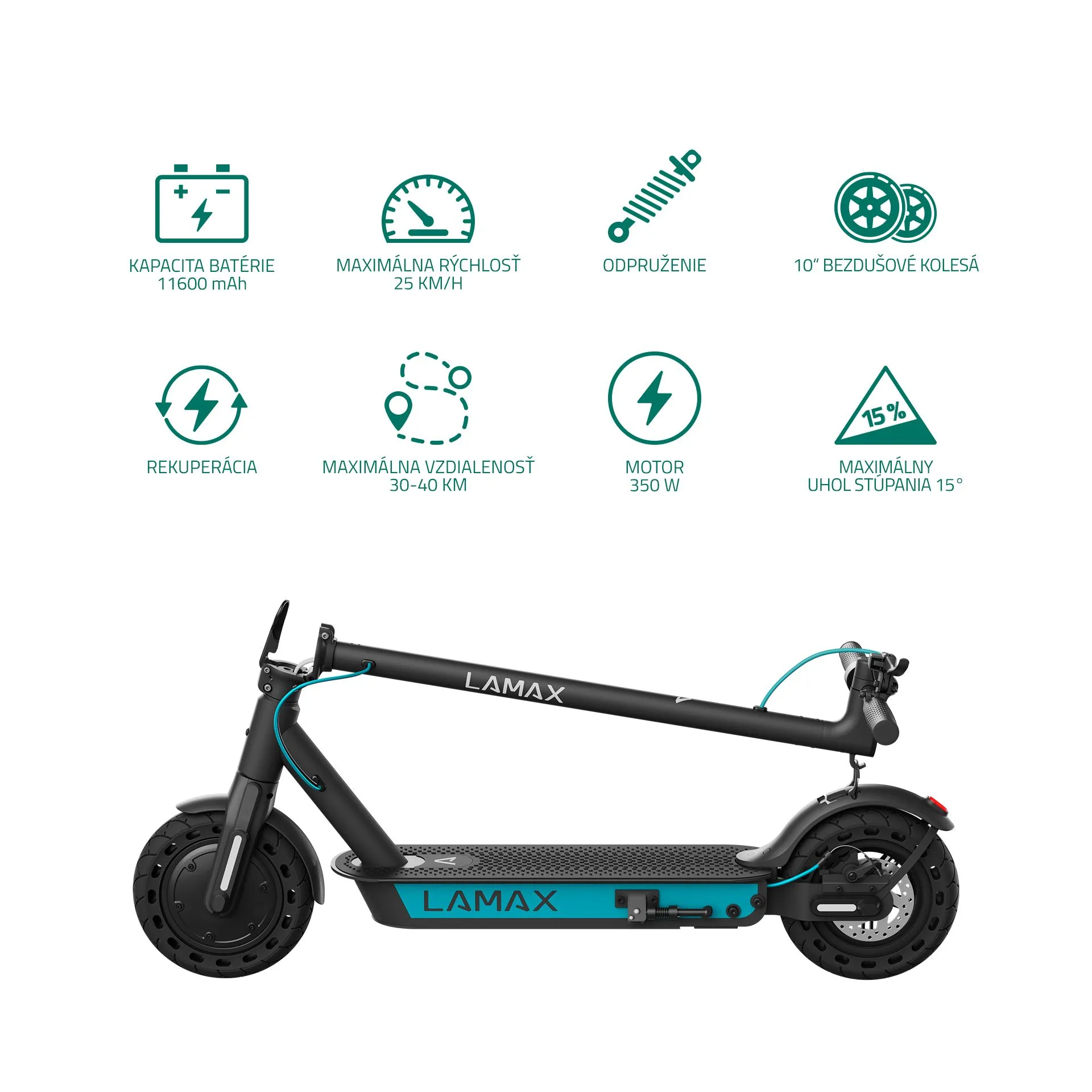 LAMAX E-Scooter S11600 1×1 ks, elektrická kolobežka