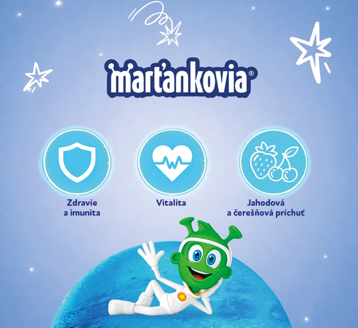 WALMARK Marťankovia Gummy Vitamíny s Echinaceou 1×50 ks, príchuť jahoda a čerešňa