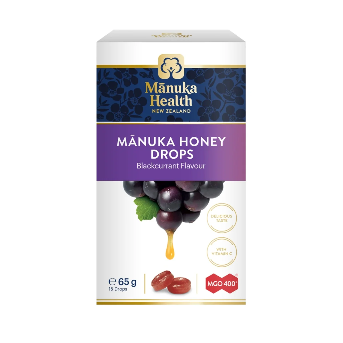 Manuka Pastilky MGO 400+ Čierne ríbezle 65 g