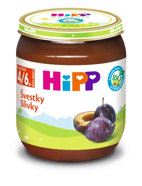 HiPP Príkrm ovocný Slivky 1×125 g, ovocný príkrm pre deti