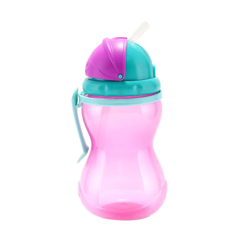 Canpol babies Športová fľaša so silikónovou slamkou 370ml 12m+ ružová 1×1ks, športová fľaša