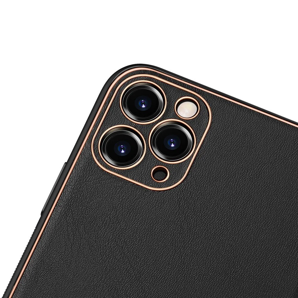 DUX DUCIS Yolo kožený kryt na iPhone 12 Pro Max, čierny