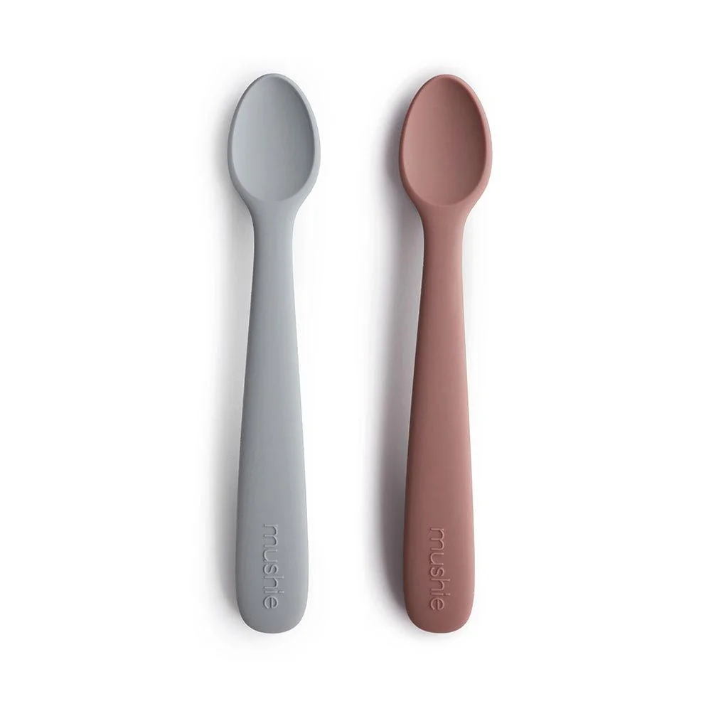 Mushie silikónová lyžička 2ks stone cloudy mauve 1×2 ks, lyžička