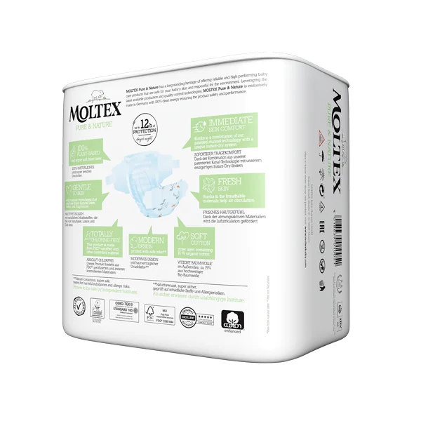 Moltex Pure & Nature Plienky Midi 4-9 kg 1×33 ks, EKO plienky