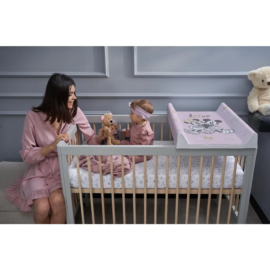 Podložka prebaľovacia s pevnou doskou COMFORT (50x70) Disney Minnie & Mickey Pink
