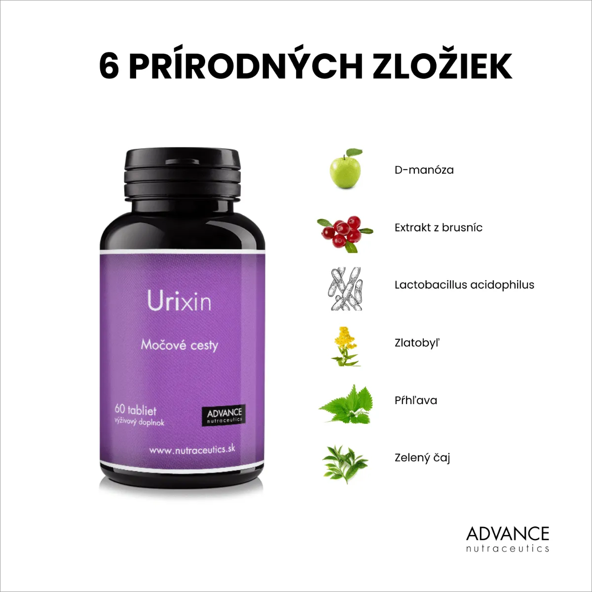 Urixin 60 cps. – močové cesty 1×60 tbl, výživový doplnok