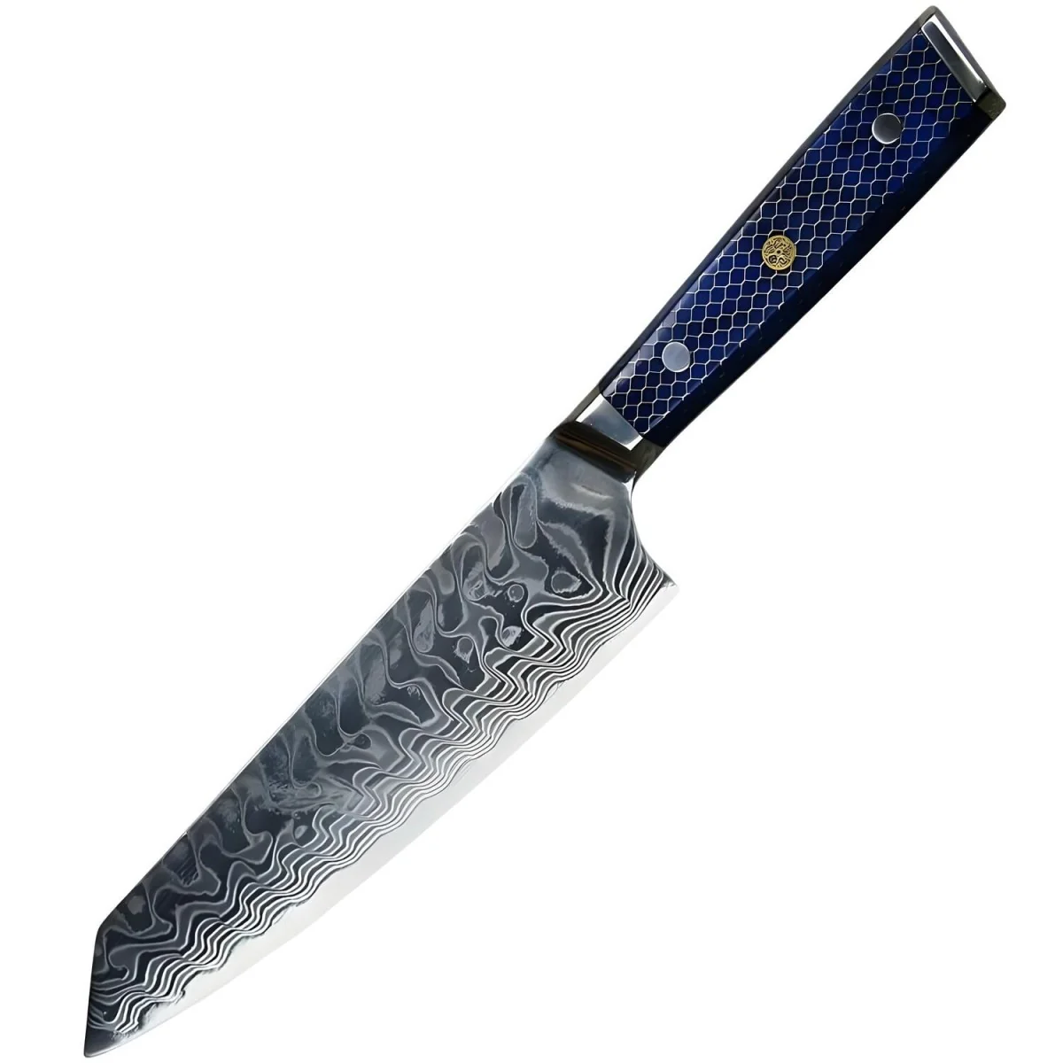 Damaškový kuchynský nôž Yurei Kiritsuke Modrá 1 ks, 350 mm