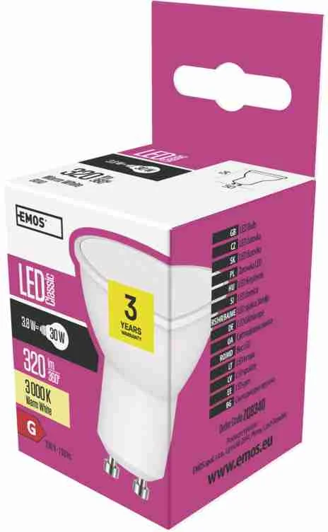 LED CLS 3,8W GU10 WW 1×1 ks, LED žiarovka