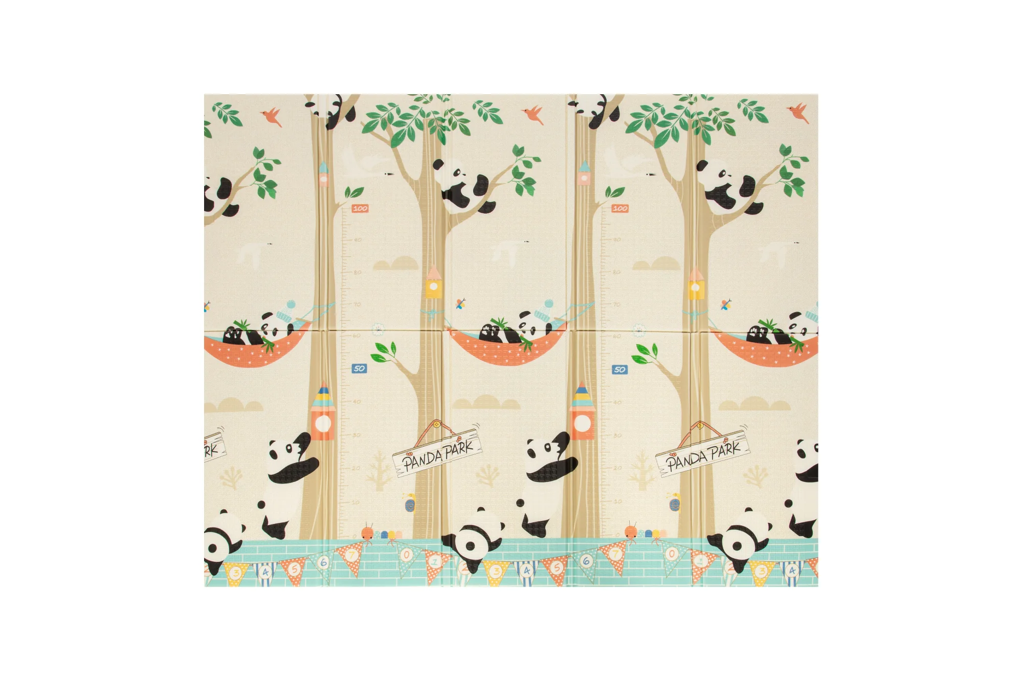 Skladacia penová podložka obojstranná, 180x150x1 cm - Panda