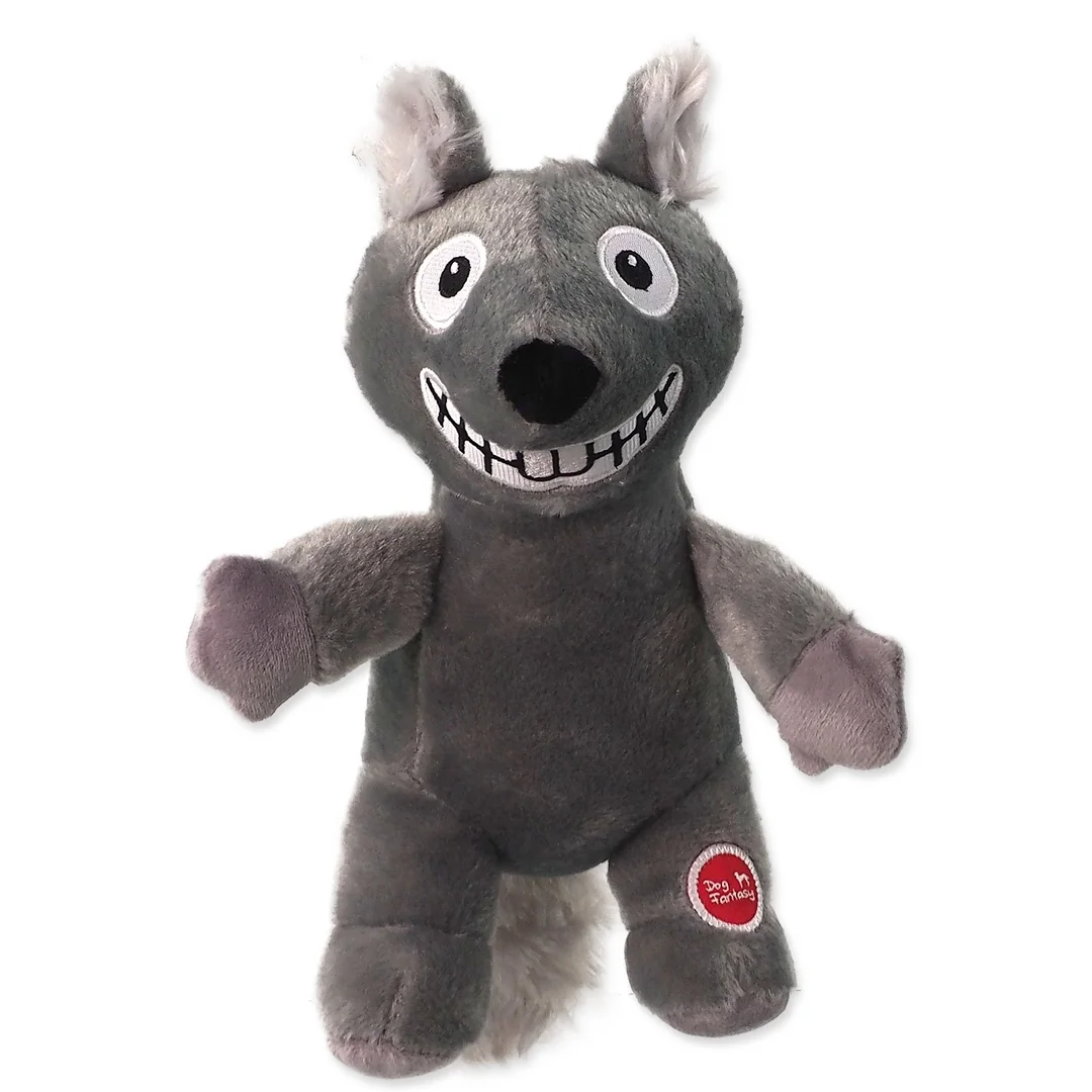 Hračky Dog Fantasy Playful Box Laughing zvieratká pískacie a šuštiaci chvost mix 29cm 18ks