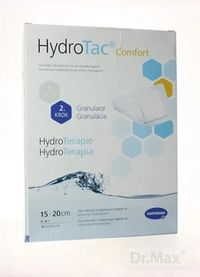 HydroTac Comfort - krytie na rany penové hydropol. impregnované gélom, samolepiace (15x20 cm) 1x10 ks