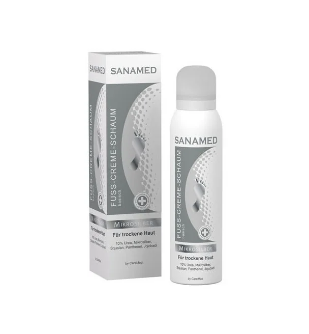Krémová pena na suchú pokožku Sanamed Mikrosilber / striebro, 150 ml