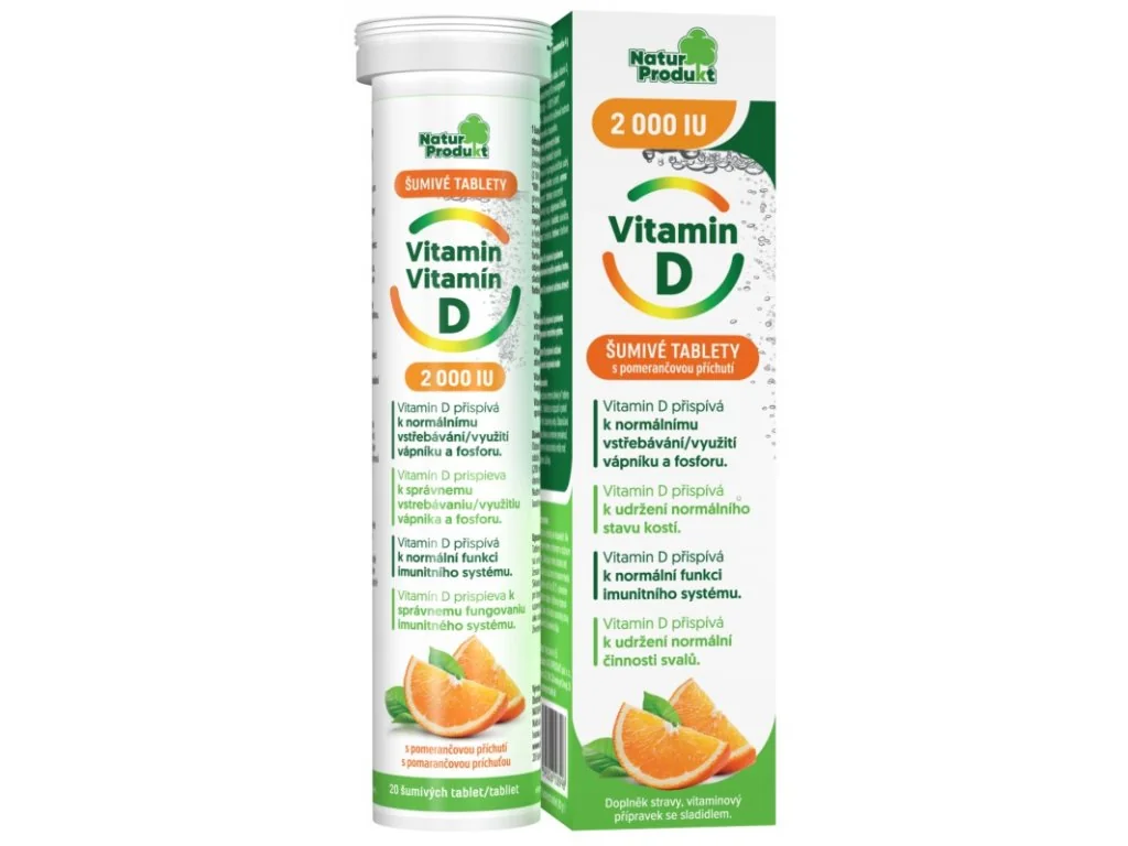 Naturprodukt Vitamin D3 2000 IU, šumivý 20 tbl