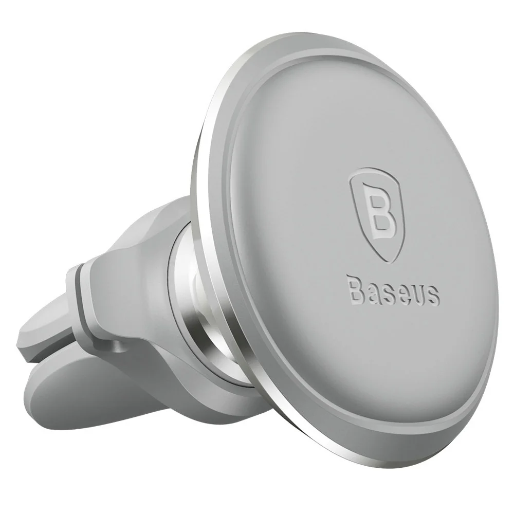 Baseus Ventilation magnetický držiak na mobil do auta, strieborný