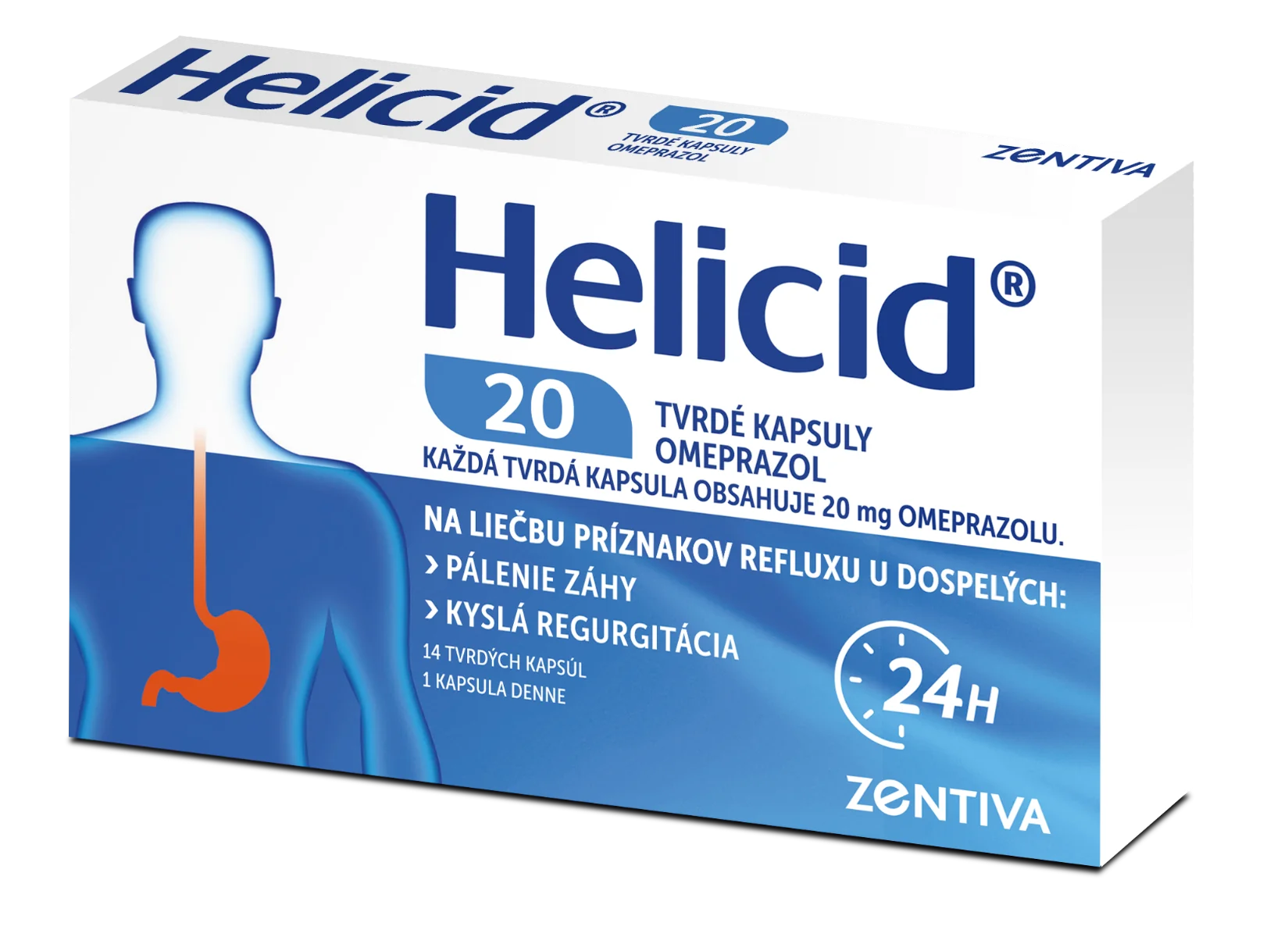 Helicid 20 1×14 cps, liek na pálenie záhy