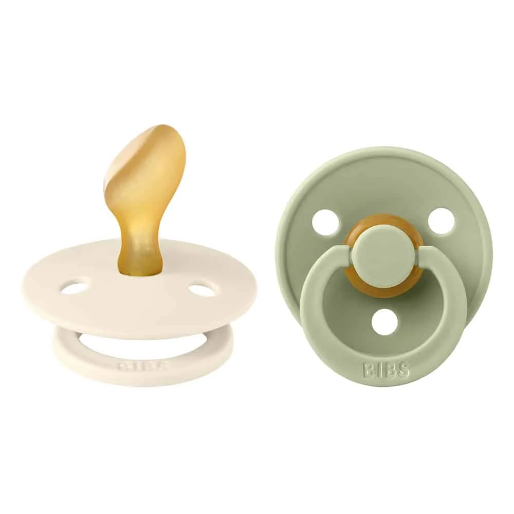 BIBS Colour anatomické cumlíky z prírodného kaučuku 2 ks veľkosť 2 - Ivory / Sage