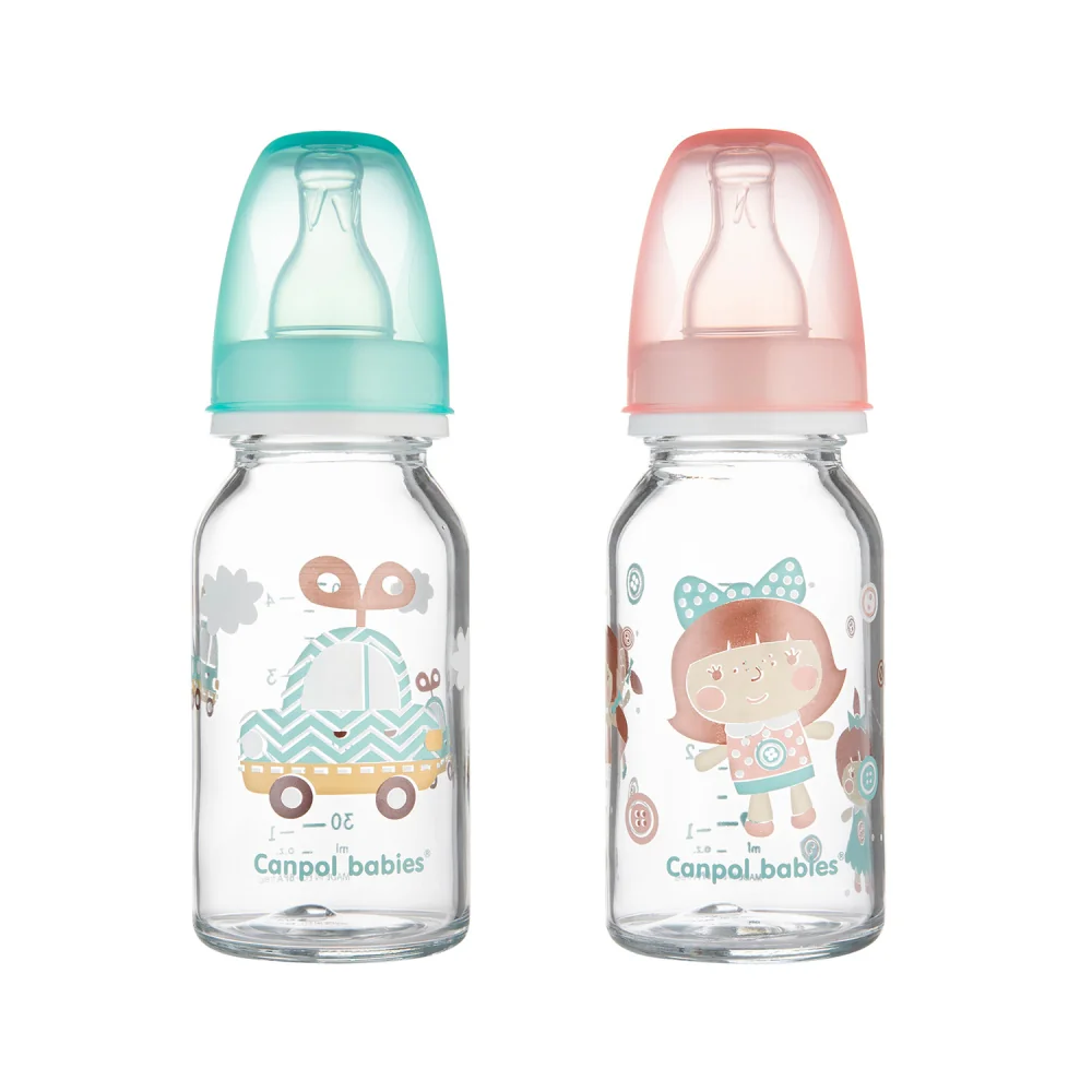 Canpol Babies Fľaša Dekor 120ml 1×1 set, detská starostlivosť