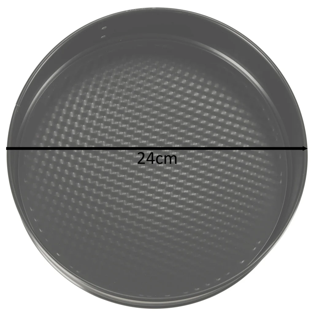 Tortová forma s odnímateľným okrajom, Ø 24 cm, dno s textúrou, non‑stick, čierna