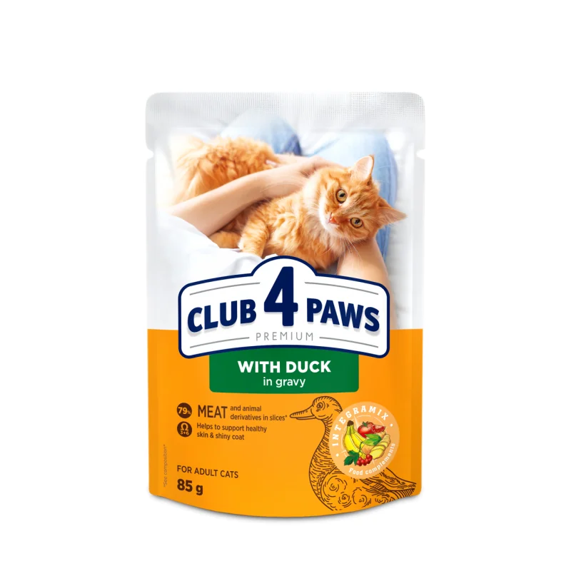 CLUB 4 PAWS Premium S kačacím mäsom v omáčke 85 g (2503)