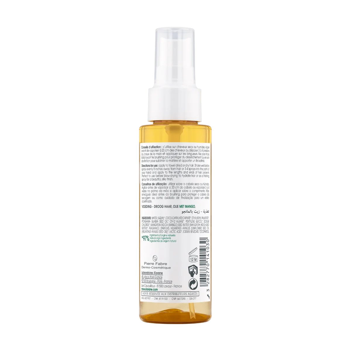 KLORANE HUILE DE MANGUE 1×100 ml, olej