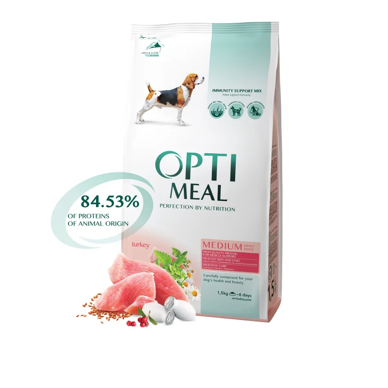 OPTIMEAL™ Superpremium pre dospelých psov stredných plemien - morka 1,5 kg (5407)