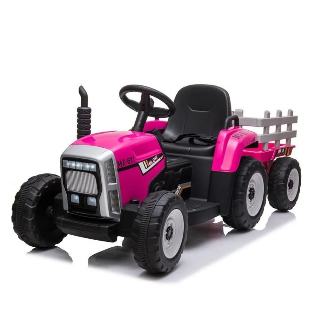Elektrický traktor Baby Mix Erick s diaľkovým ovládačom ružový