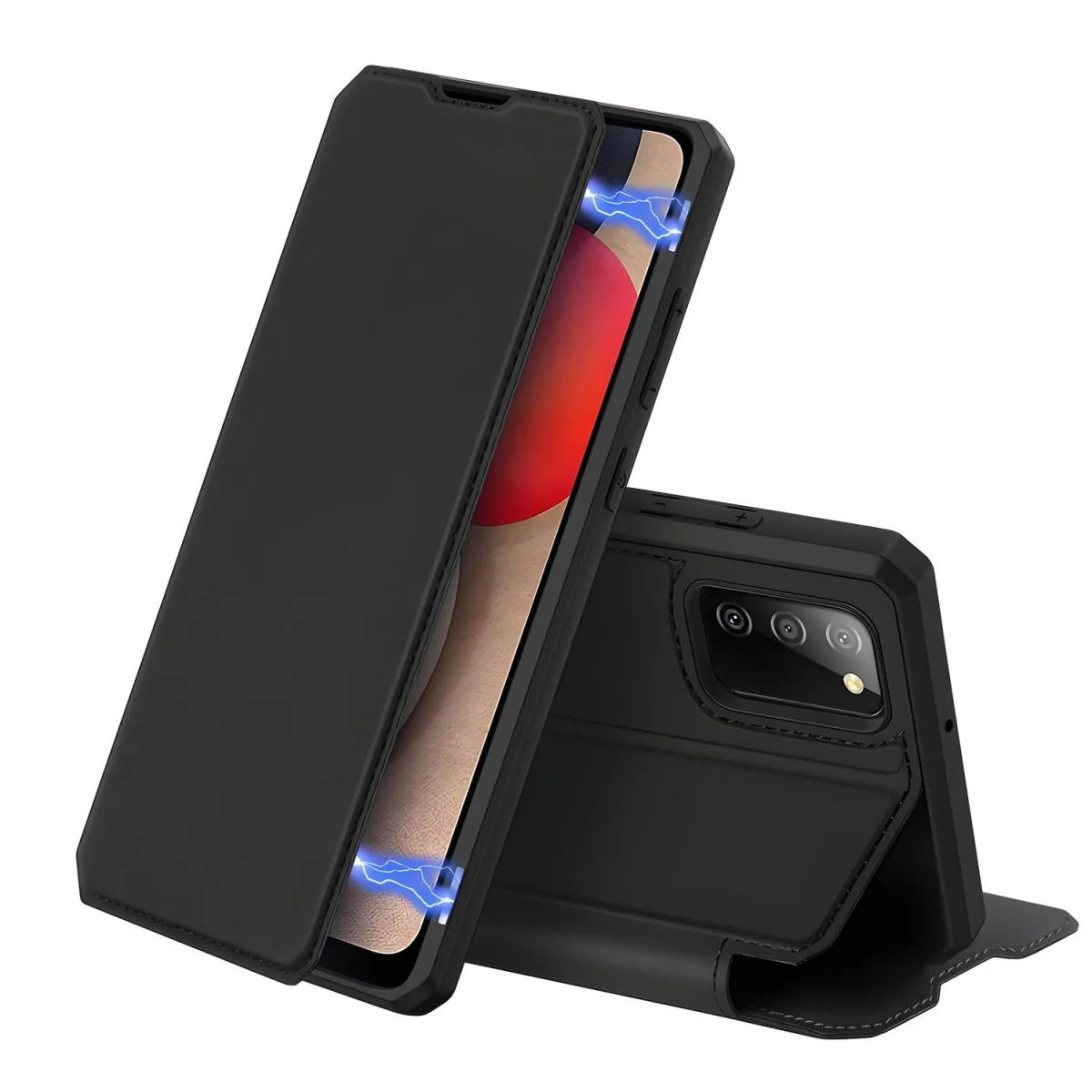 Elegantné knižkové puzdro pre Samsung Galaxy A02s Eko koža + TPU kryt